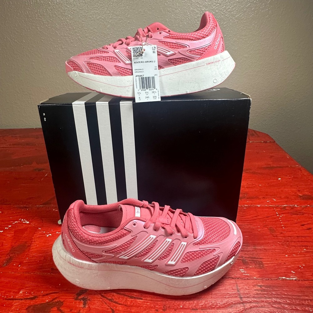 Adidas Adizero Aruku J Kids Girls Pink Running Shoes Athletic Sneakers Size‎ 6
